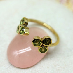 Bague péridot dorée -...