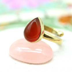 Bague cornaline dorée -...