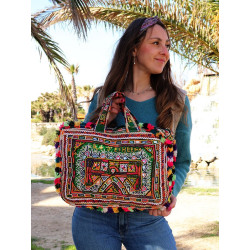 Sac hippie chic brodé -...