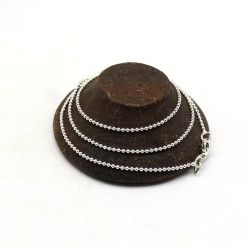 Chaine argent à boules -...