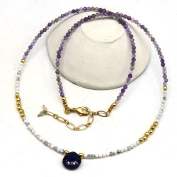Collier pierres améthystes...