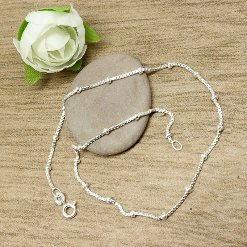 chaine cheville argent à boules - Mosaik bijoux indiens