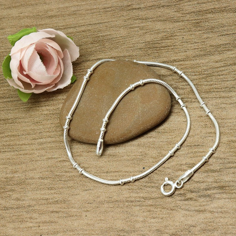 Chaine cheville argent maille serpent à boules - Mosaik bijoux indiens Chaine cheville argent maille serpent à boules - Mosaik bijoux indiens