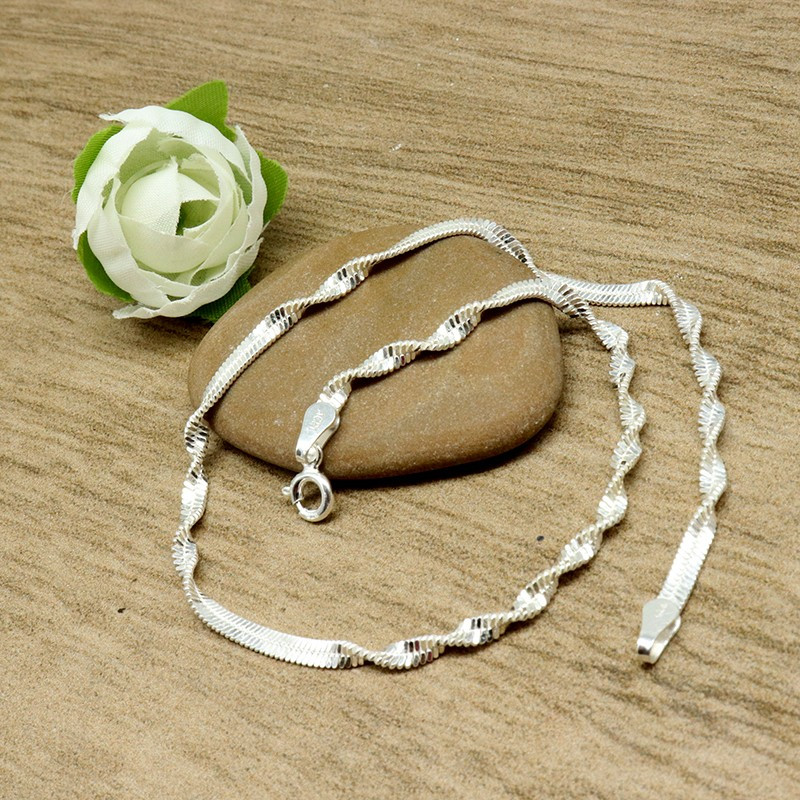 Chaine de cheville torsadée en argent - Mosaik bijoux indiens Chaine de cheville torsadée en argent - Mosaik bijoux indiens