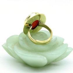 Bague laiton et cornaline -...