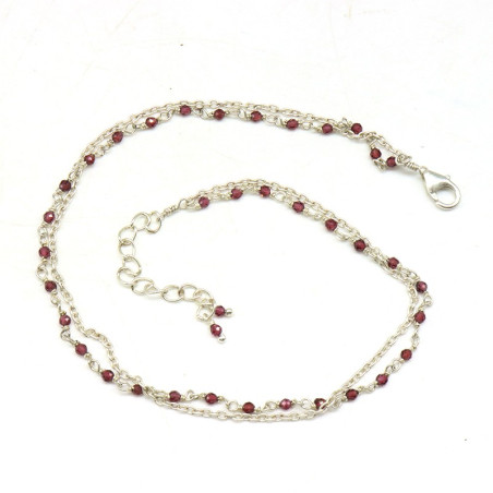 Chaine cheville argent et tourmaline - Mosaik bijoux indiens -ca320