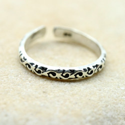 Bague de pied argent fine -...