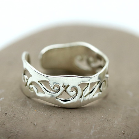 Bague d'orteil travaillée en argent -  Mosaik bijoux indiens
