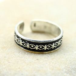 Bague d'orteil argent mât à...