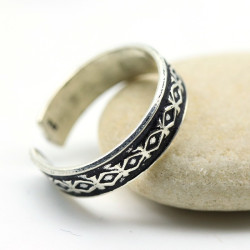 Bague d'orteil argent mât à...