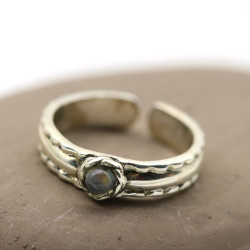 Bague de pied argent et...