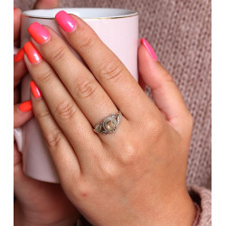 Bague citrine en argent -...