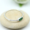 Bague argent fine pierre verte - Mosaik bijoux indiens