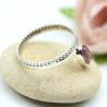 Bague fine pierre tourmaline en argent - Mosaik bijoux indiens
