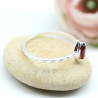 Bague fine pierre grenat en argent - Mosaik bijoux indiens