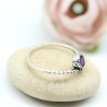Bague fine argent pierre violette - Mosaik bijoux indiens