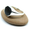 Bague homme pierre noire en argent - Mosaik bijoux indiens -a83