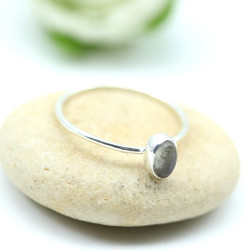 Bague labradorite fine en...