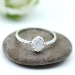 Bague argent pierre blanche...