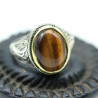 Bague oeil de tigre pour homme - Mosaik bijoux indiens