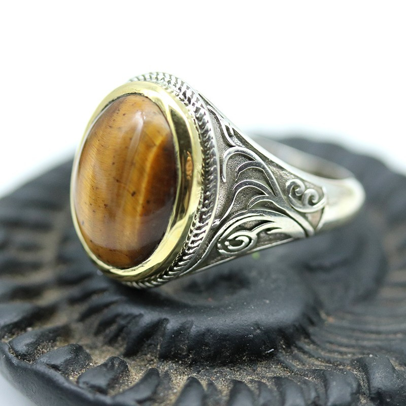 Bague homme argent travaillé - Mosaik bijoux indiens