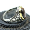 Bague argent homme pierre marron - Mosaik bijoux indiens