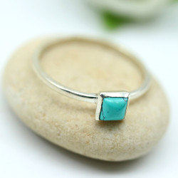 Bague turquoise en argent...