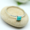 Bague turquoise en argent fine - Mosaik bijoux indiens