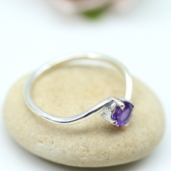 Bague argent améthyste - Mosaik bijoux indiens