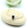 Bague fine pierre grenat - Mosaik bijoux indiens