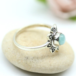 Bague argent fleur - Mosaik bijoux indiens