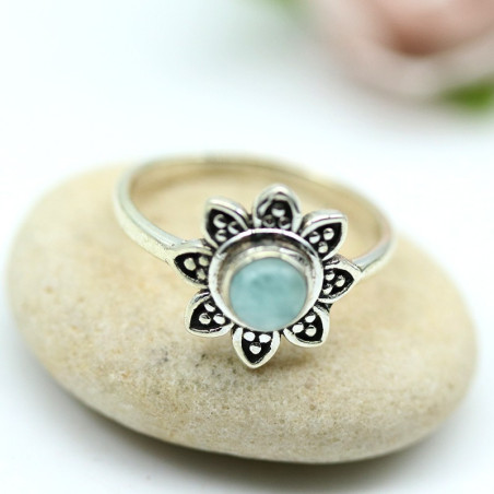 Bague amazonite argent - Mosaik bijoux indiens