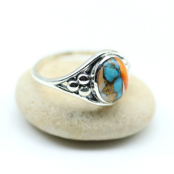Bague argent pierre colorée...