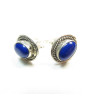 clou d'oreille argent et lapis lazuli - Mosaik bijoux indiens