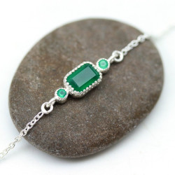 Bracelet en argent fin et...