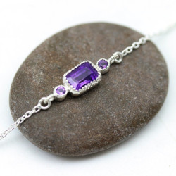 Bracelet en argent fin et...
