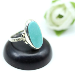 Bague argent turquoise -...