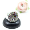 Bague argent épaisse pierres naturelles - Mosaik bijoux indiens