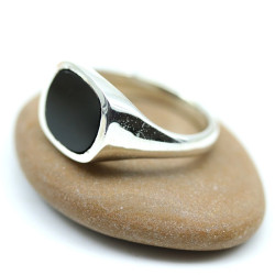 Bague argent onyx pour...