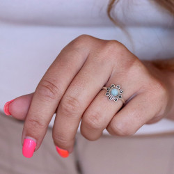 Bague argent amazonite -...