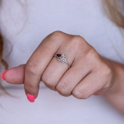 Bague argent pierre orange...