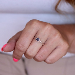 Bague iolite en argent -...