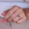 Bague argent très fine pierre violette - Mosaik bijoux indiens