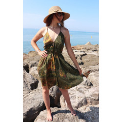 Robe indienne courte verte...