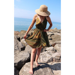 Robe indienne courte verte...