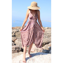 Robe indienne dos nu rose...