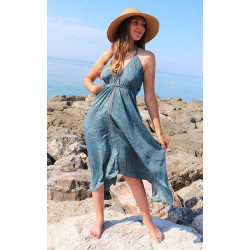 Robe indienne longue bleue...