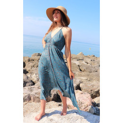 Robe indienne longue bleue...