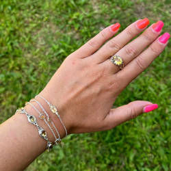 Bracelet fin argent et...