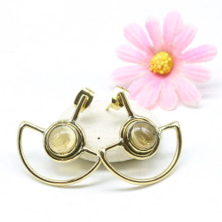 Boucles d'oreille dorées et...